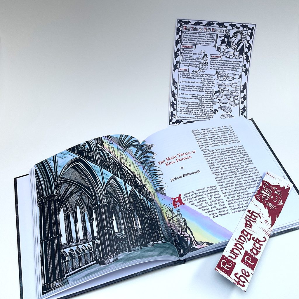 Running with the Pack lying open with bookmark and recipe card